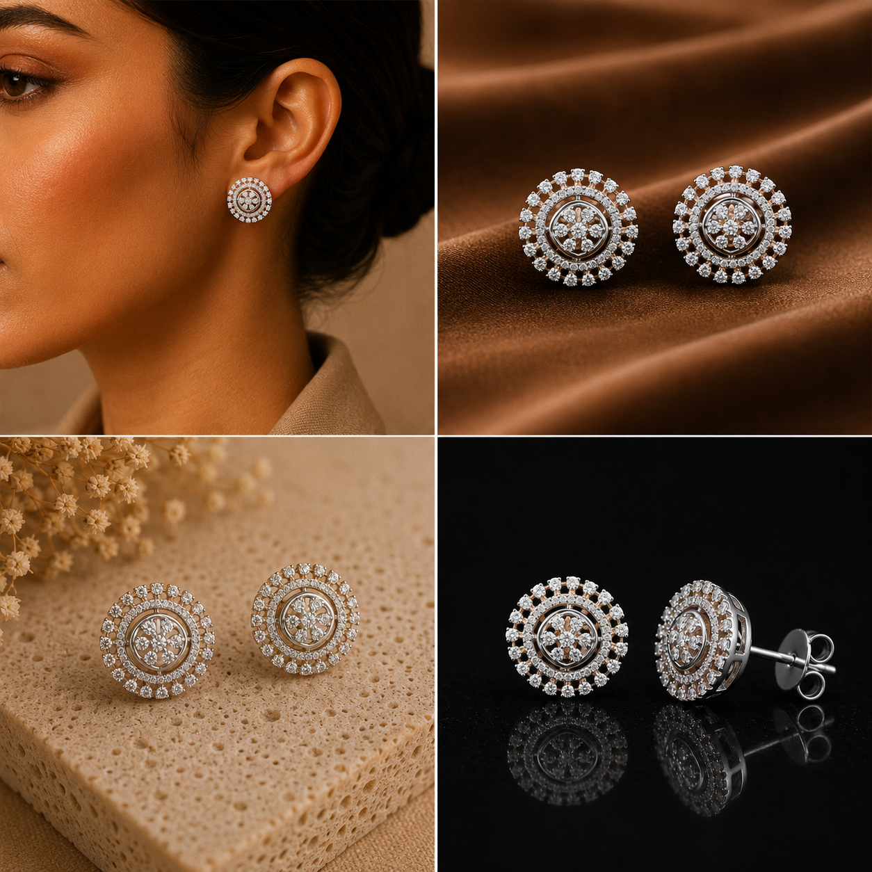 Celeste Halo Diamond Studs