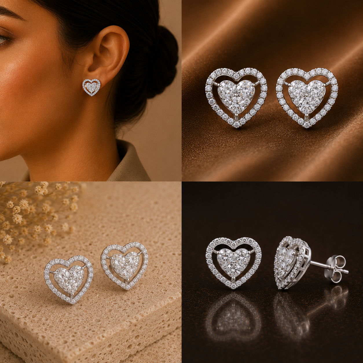 Amora Heart Diamond Earrings
