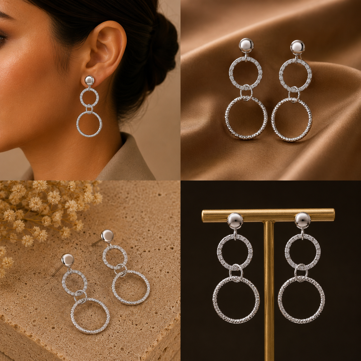 Lustra Circle Diamond Earrings
