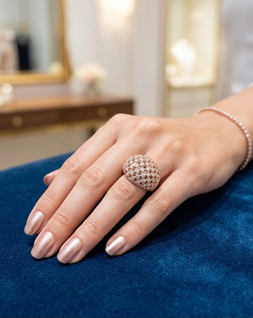 The Woven Radiance Lattice Ring