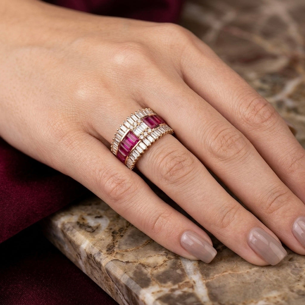 Regalia Ruby Diamond Band