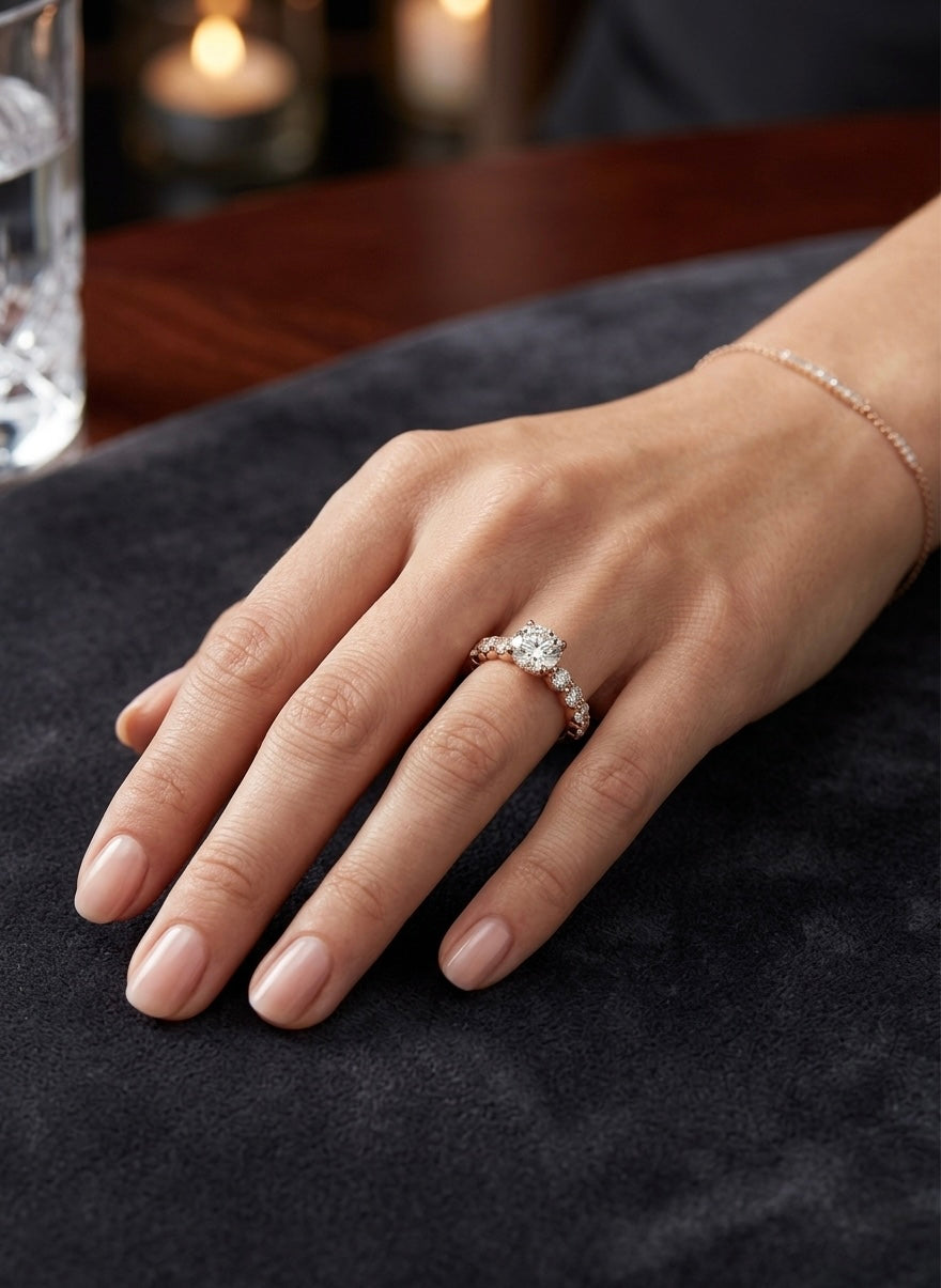 Blushing Brilliance: The Rose Gold Solitaire