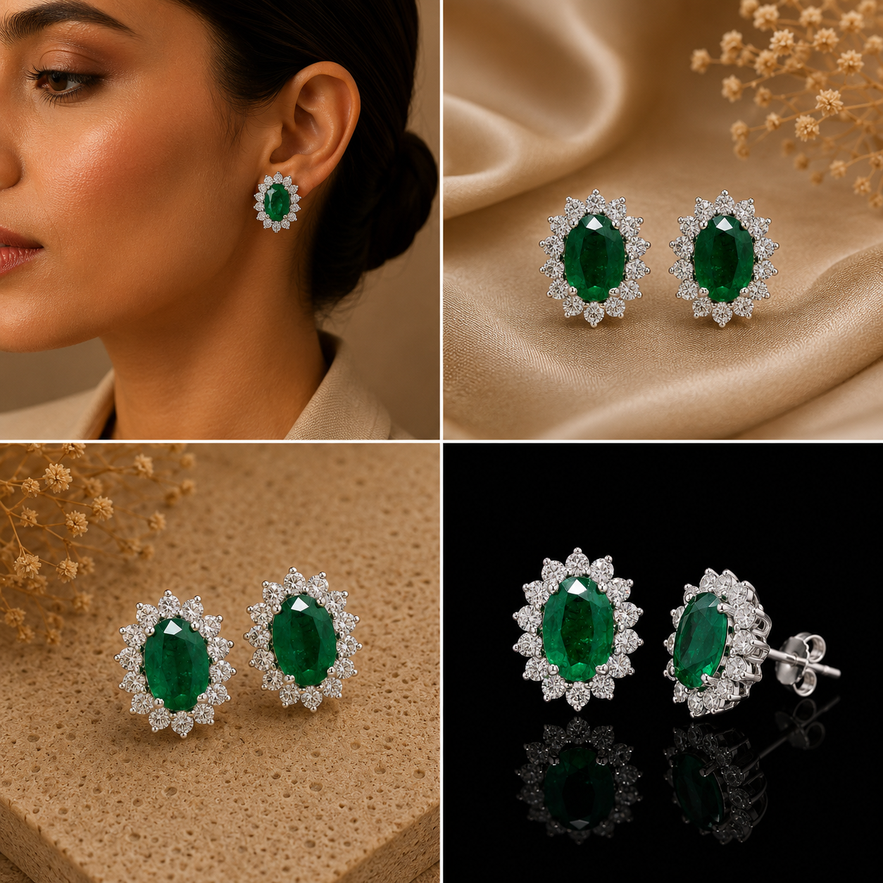 Celestia Emerald Studs