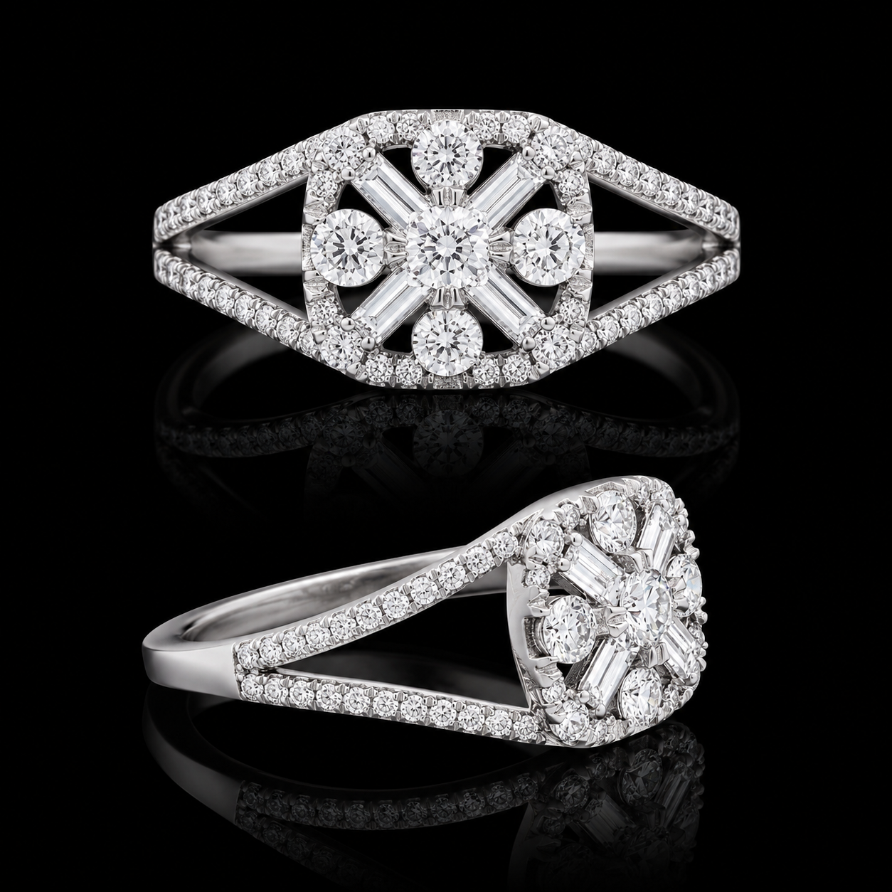 The Celestial Rose Mosaic Ring