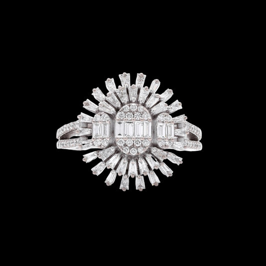 Celestial Diamond Sunburst Ring