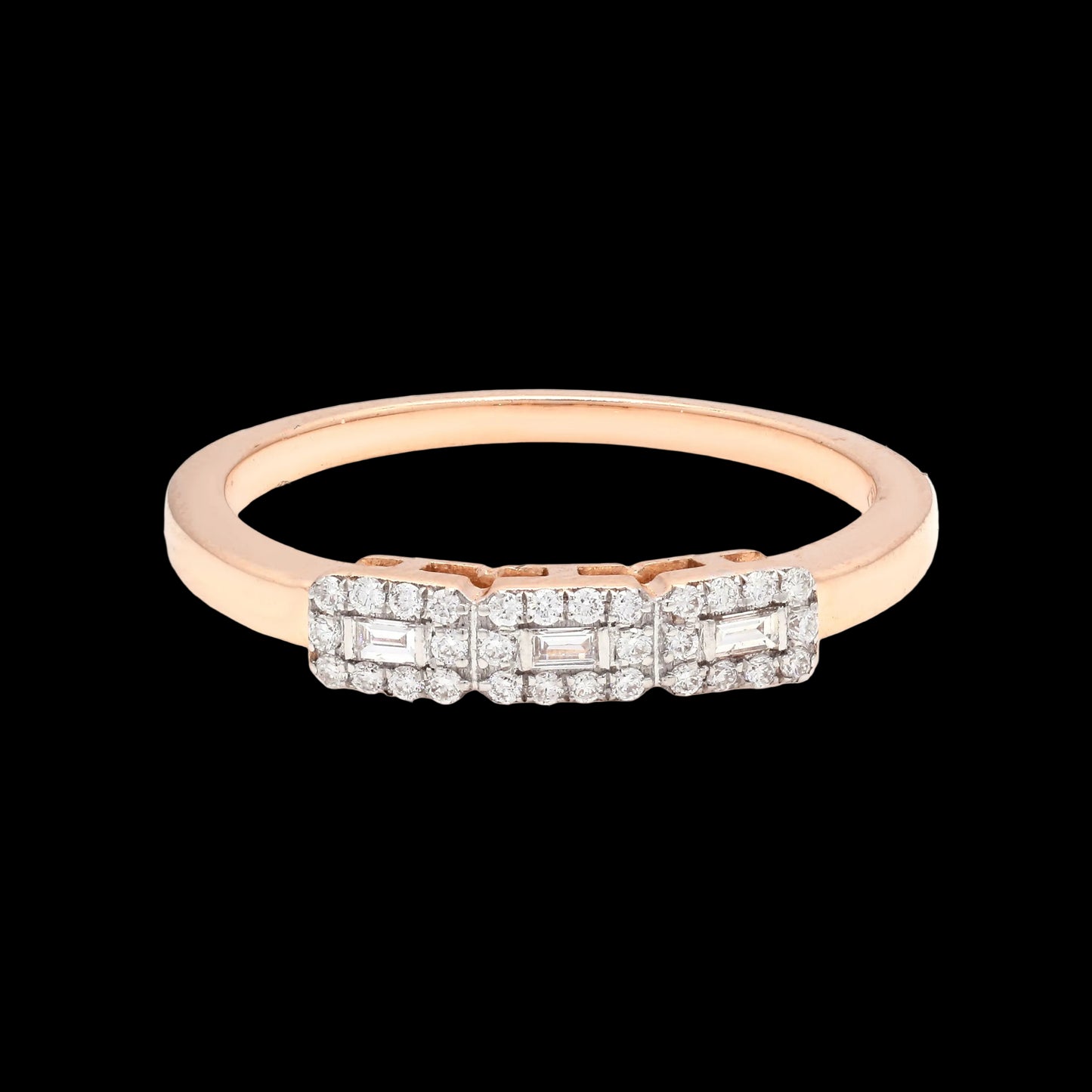 Delicate Rose Trio Diamond Band