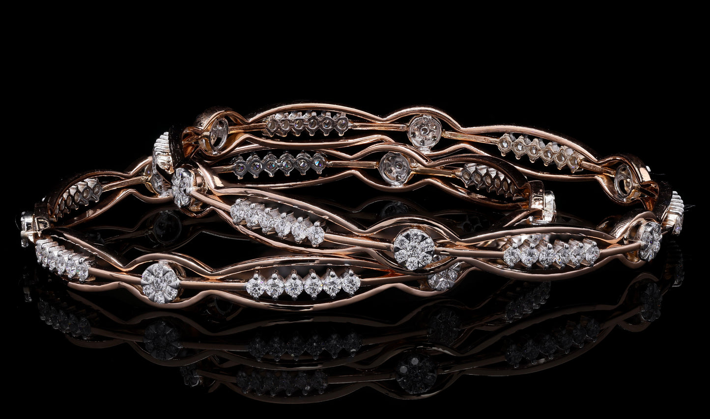The Brilliance Collection: Intricate Diamond-Set Bangles