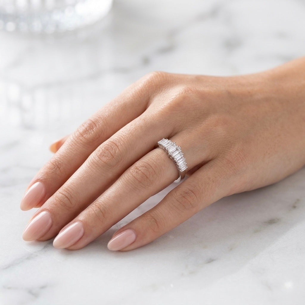 The Nine-Stone Baguette Diamond Eternity Band