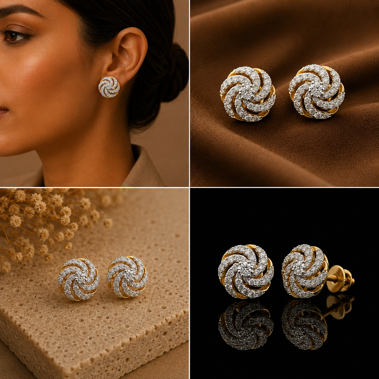 Aurélia Swirl Diamond Earrings