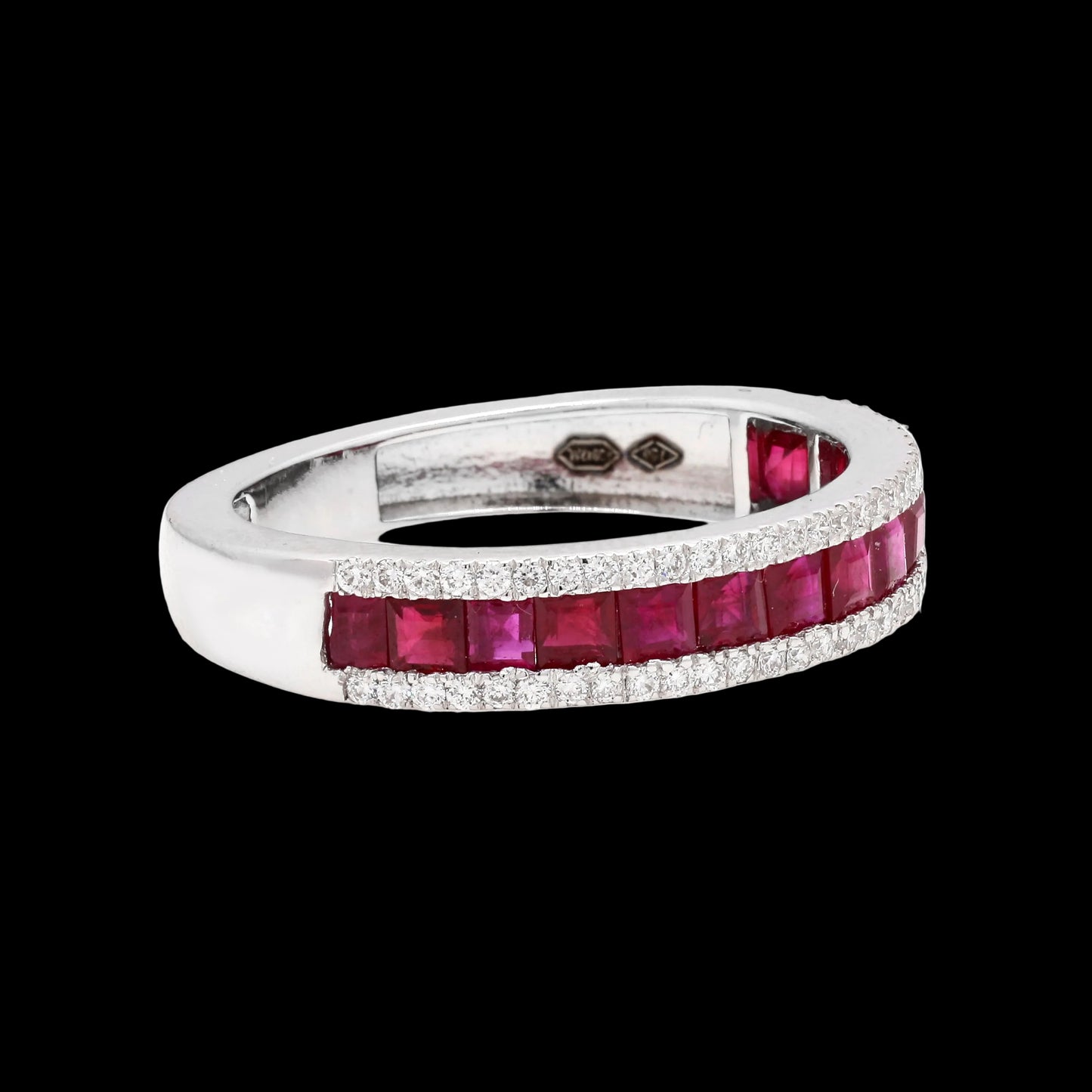 Custom Diamond and Ruby Eternity Ring