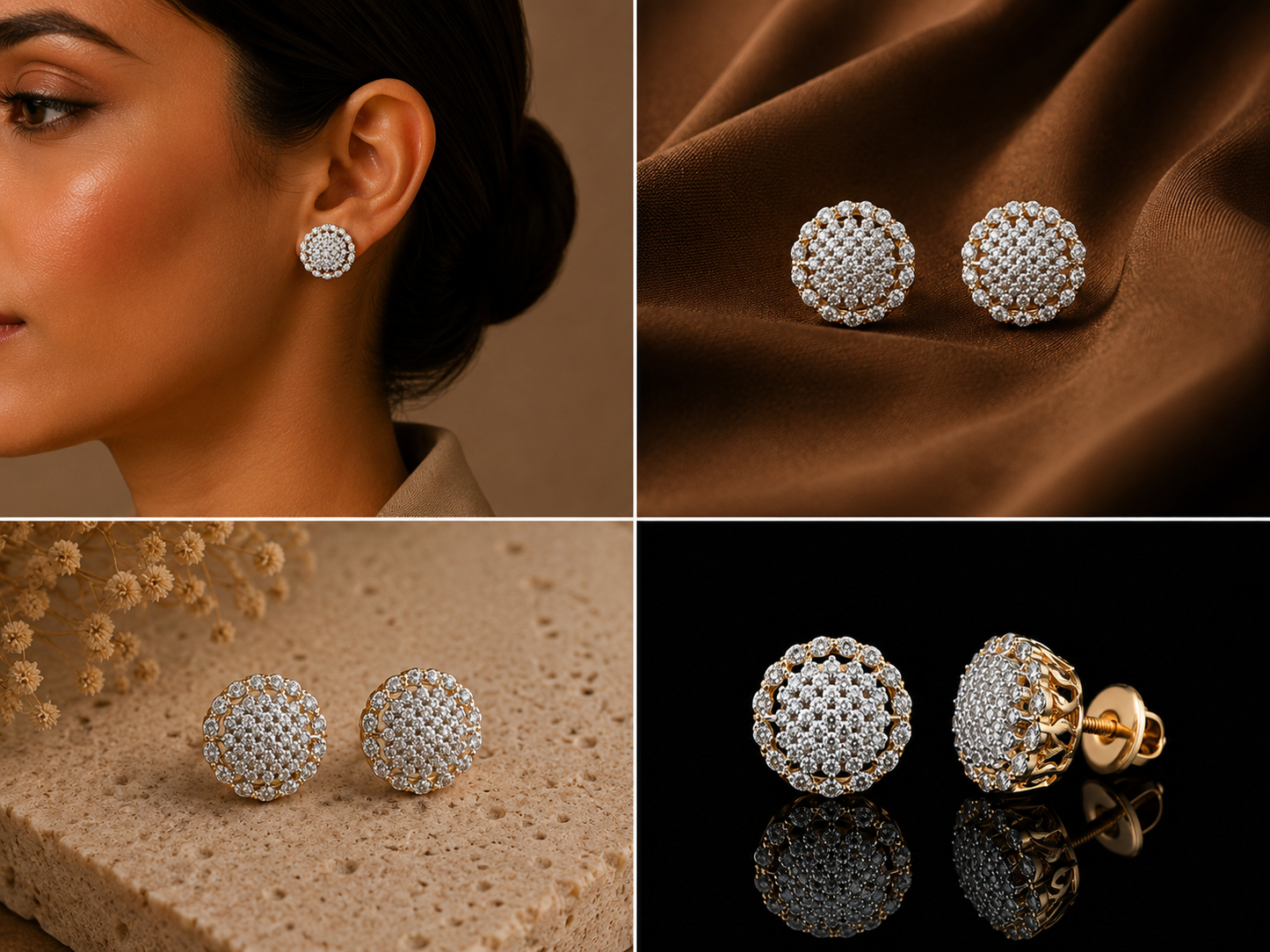 Luna Pavé Diamond Stud Earrings