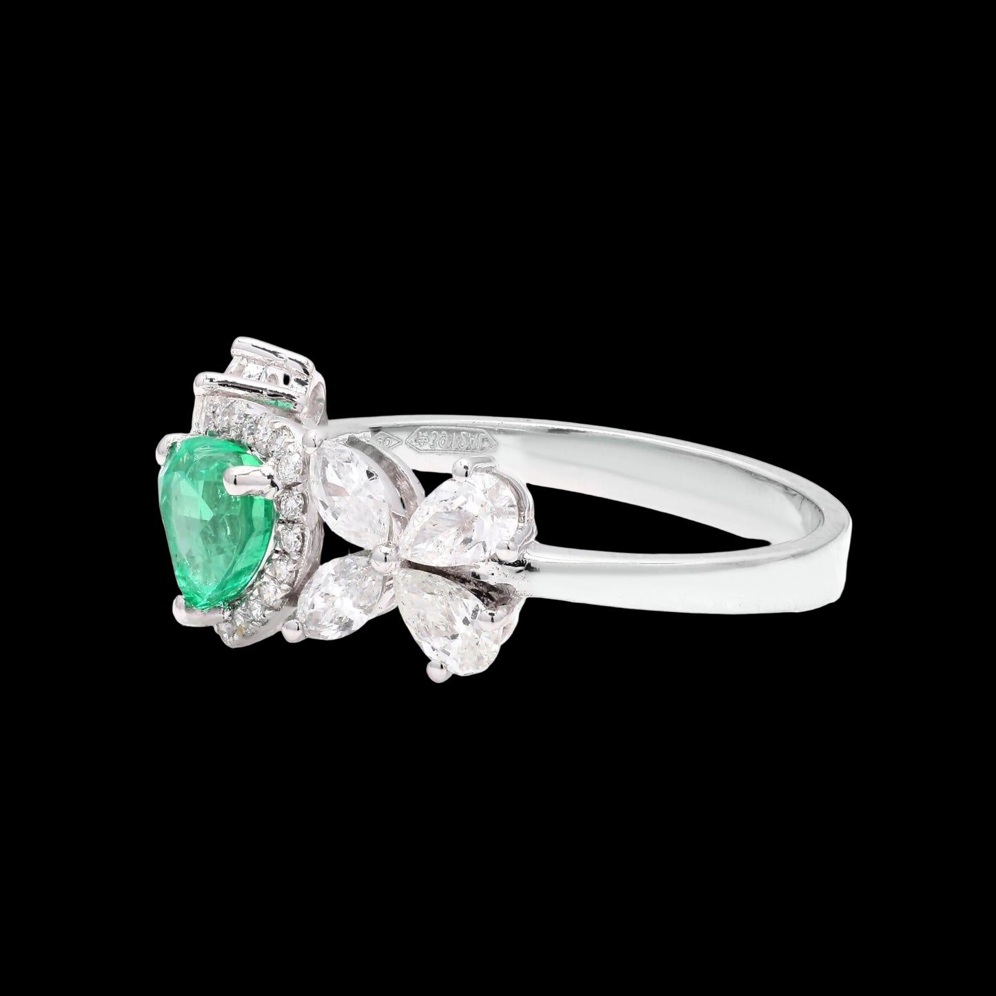 Heart Shaped Emerald Ring