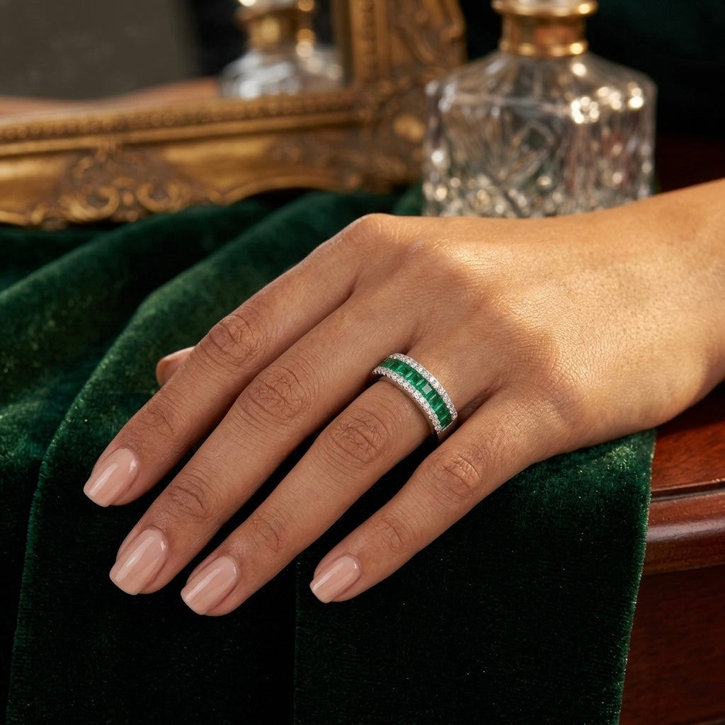 The Radiant-Set Emerald Band