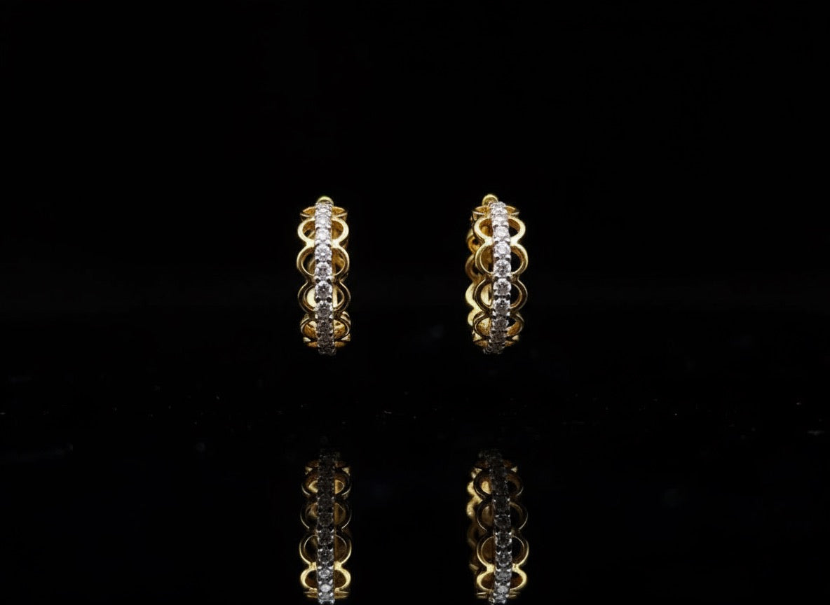 Aurielle Lace Diamond Hoops