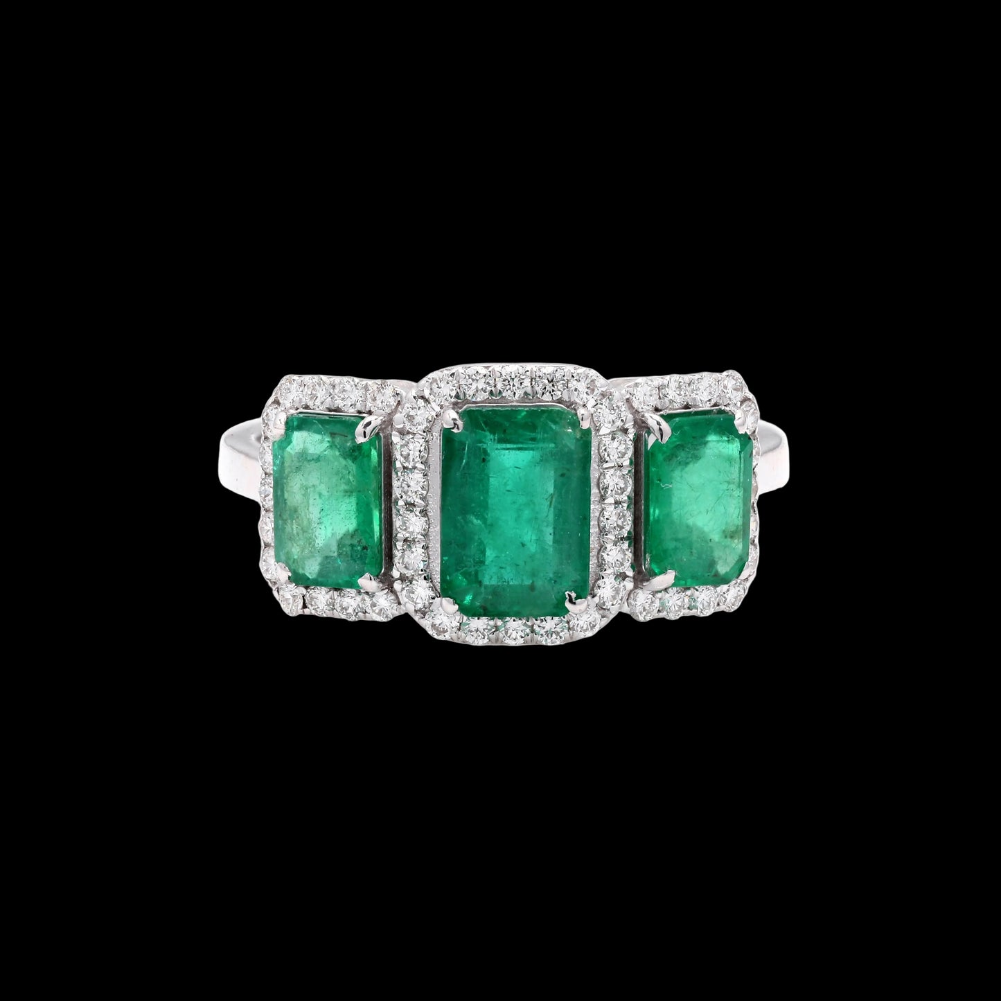 The Imperial Green Emerald Triad: A Stunning Halo