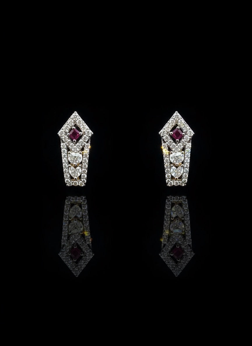 Ruby Royale Diamond Earrings