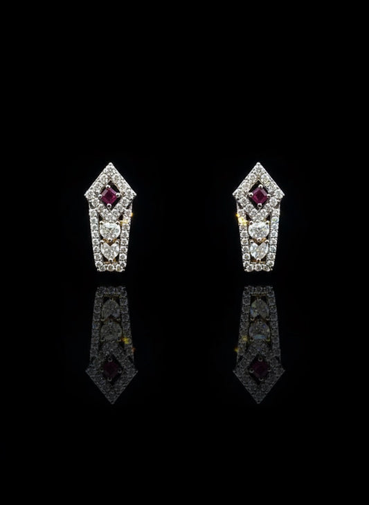 Ruby Royale Diamond Earrings