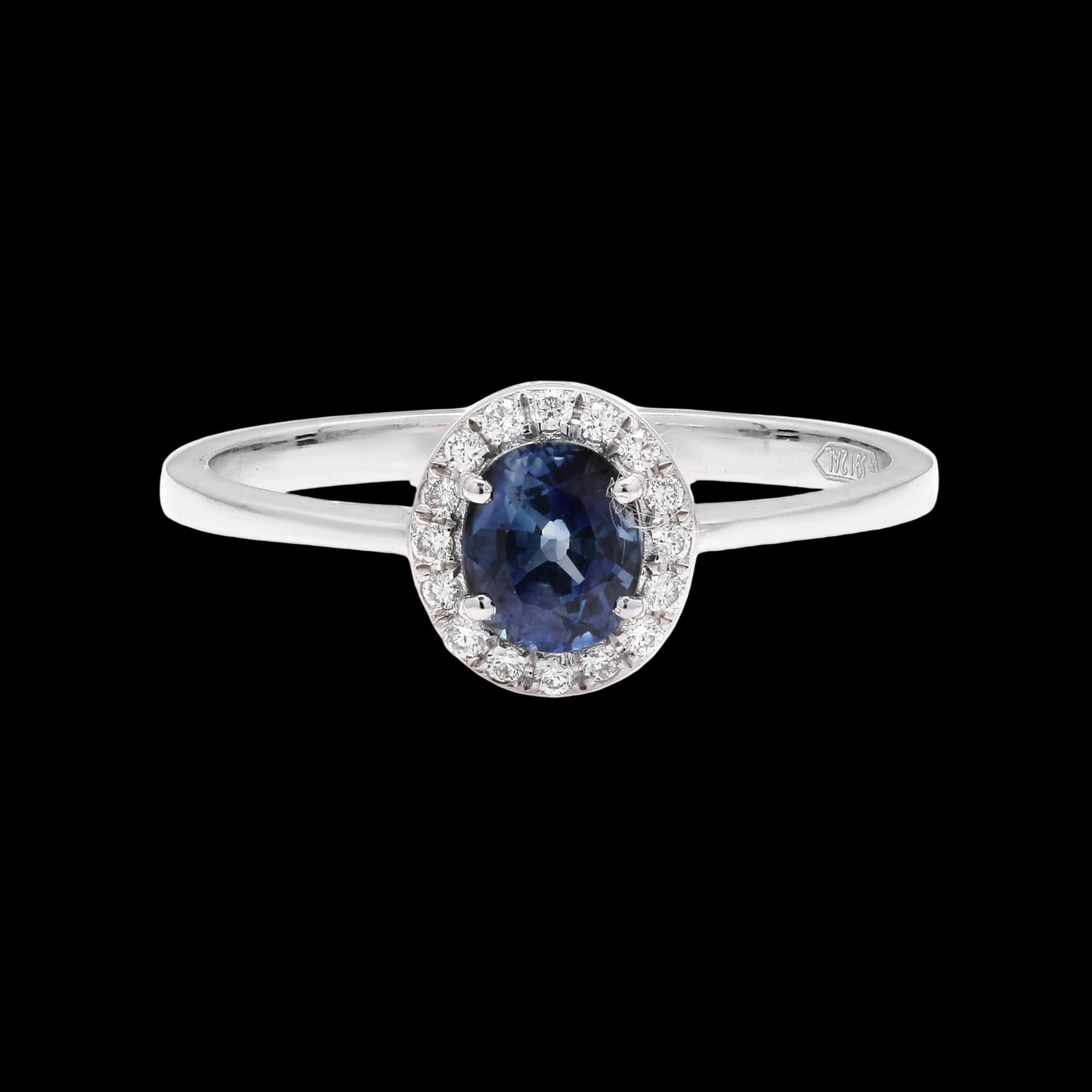 Sapphire Minimalistic ring with diamonds