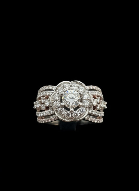 Radiant Halo Diamond Cluster Ring