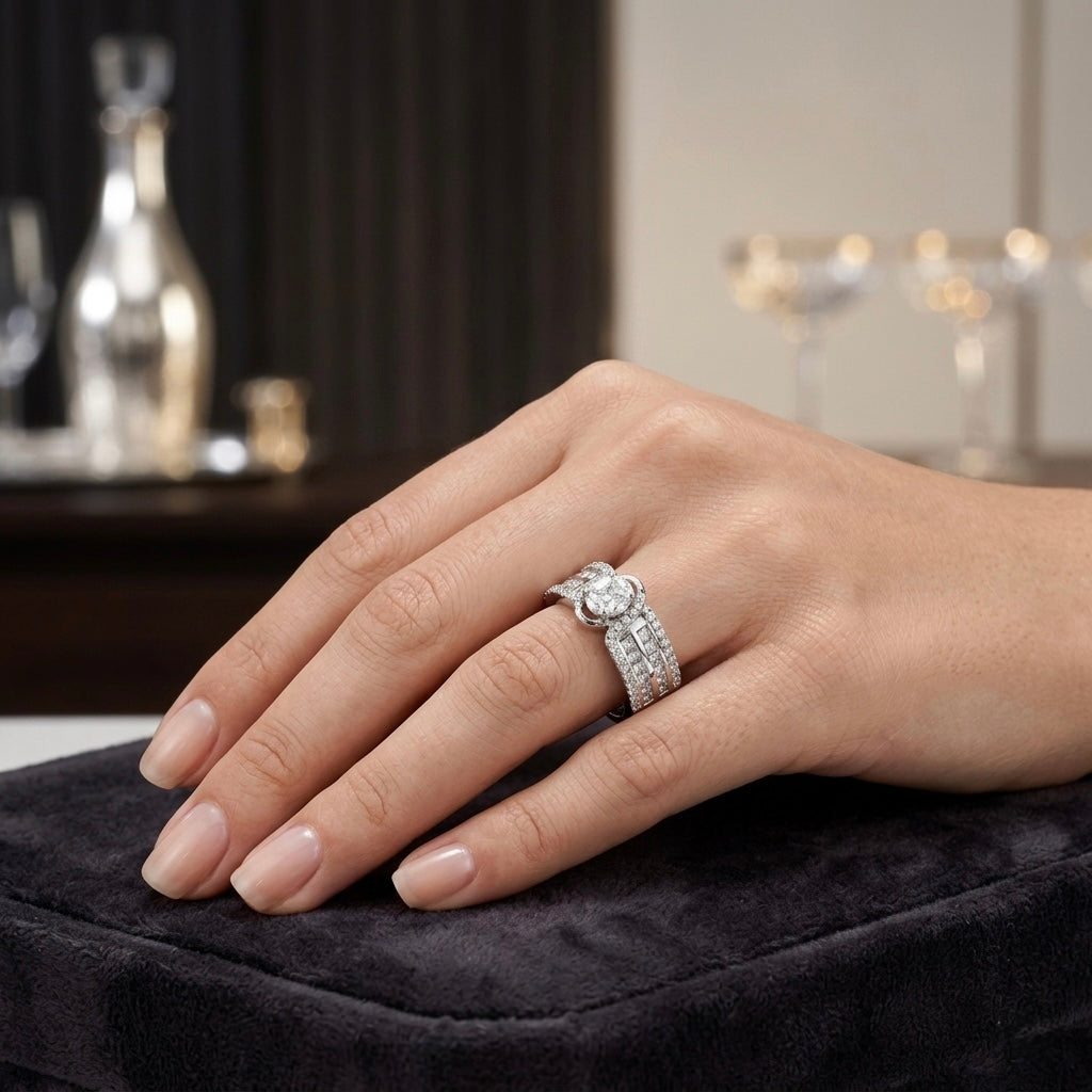The Intricate Wide Channel Diamond Ring