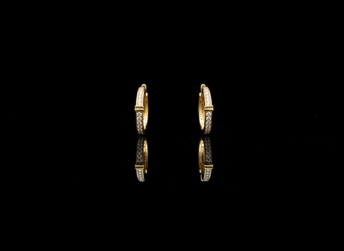 Luna Line Diamond Hoops