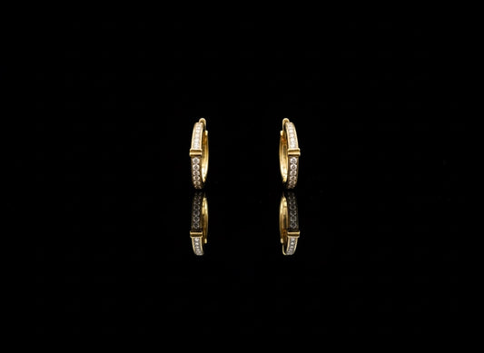Luna Line Diamond Hoops