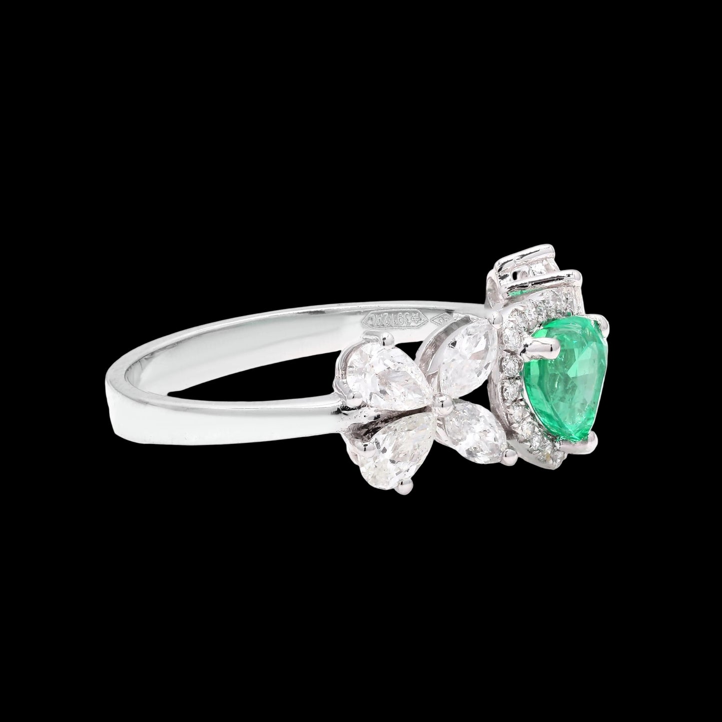 Heart Shaped Emerald Ring