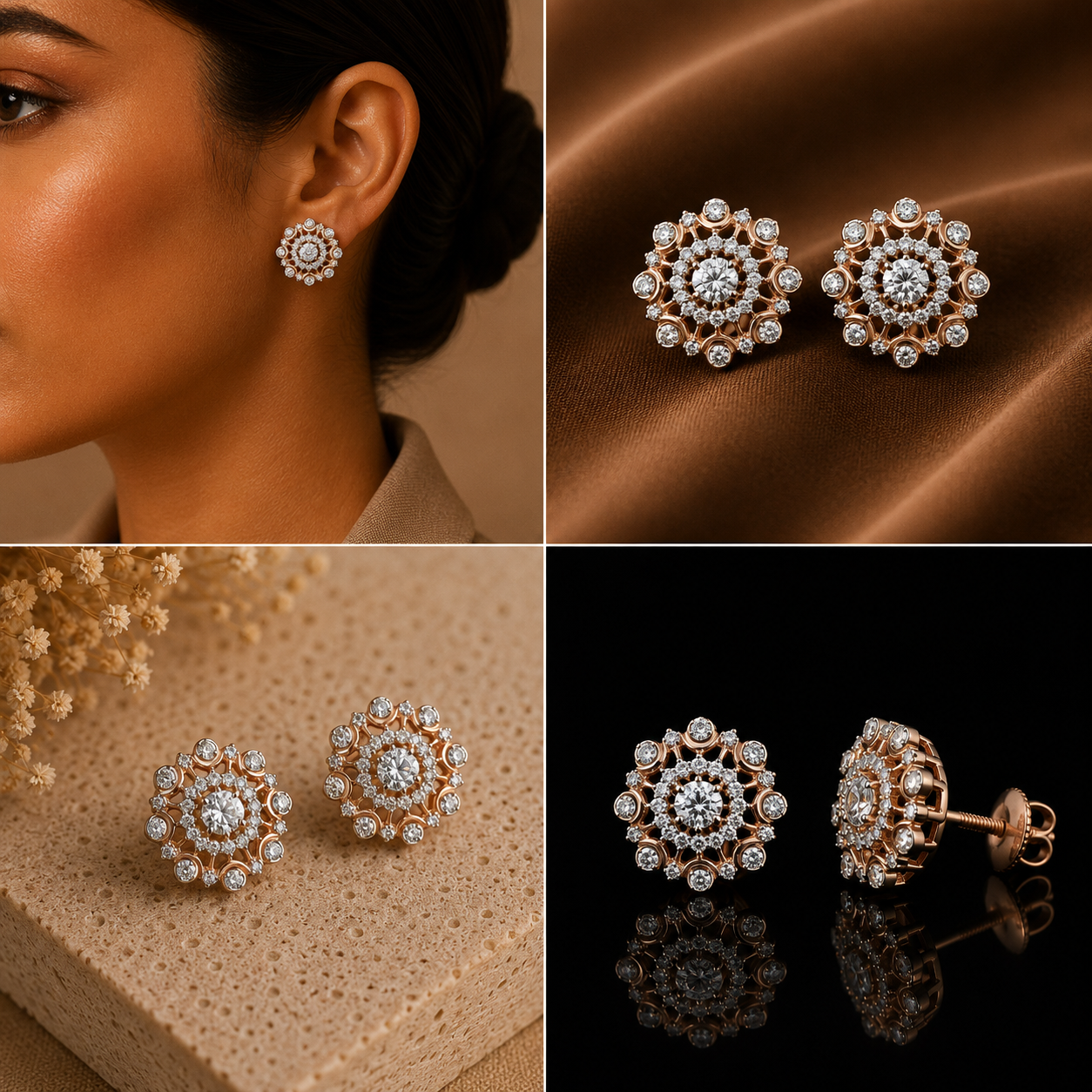 Rosette Royale Diamond Studs