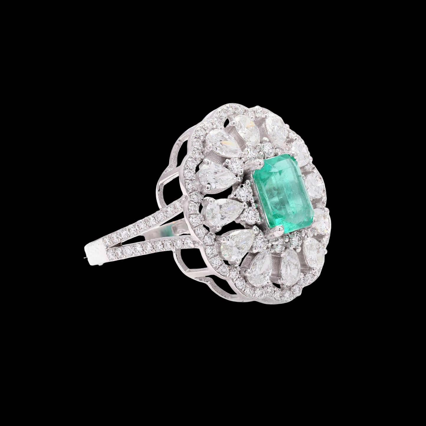 The Grand Emerald  Cluster Ring