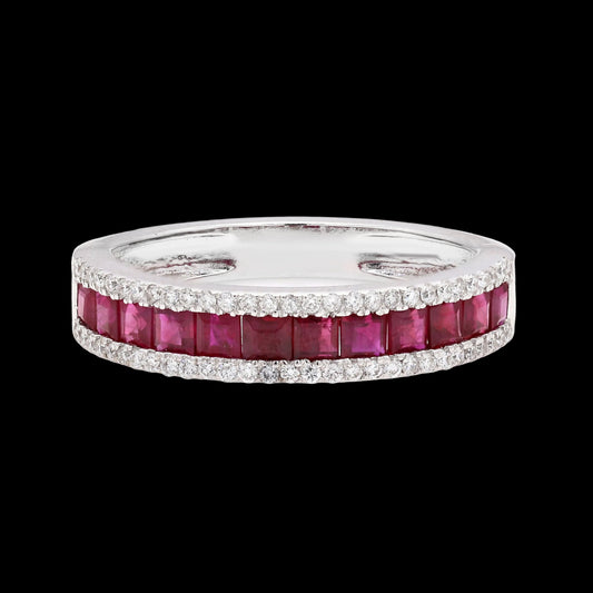 Custom Diamond and Ruby Eternity Ring