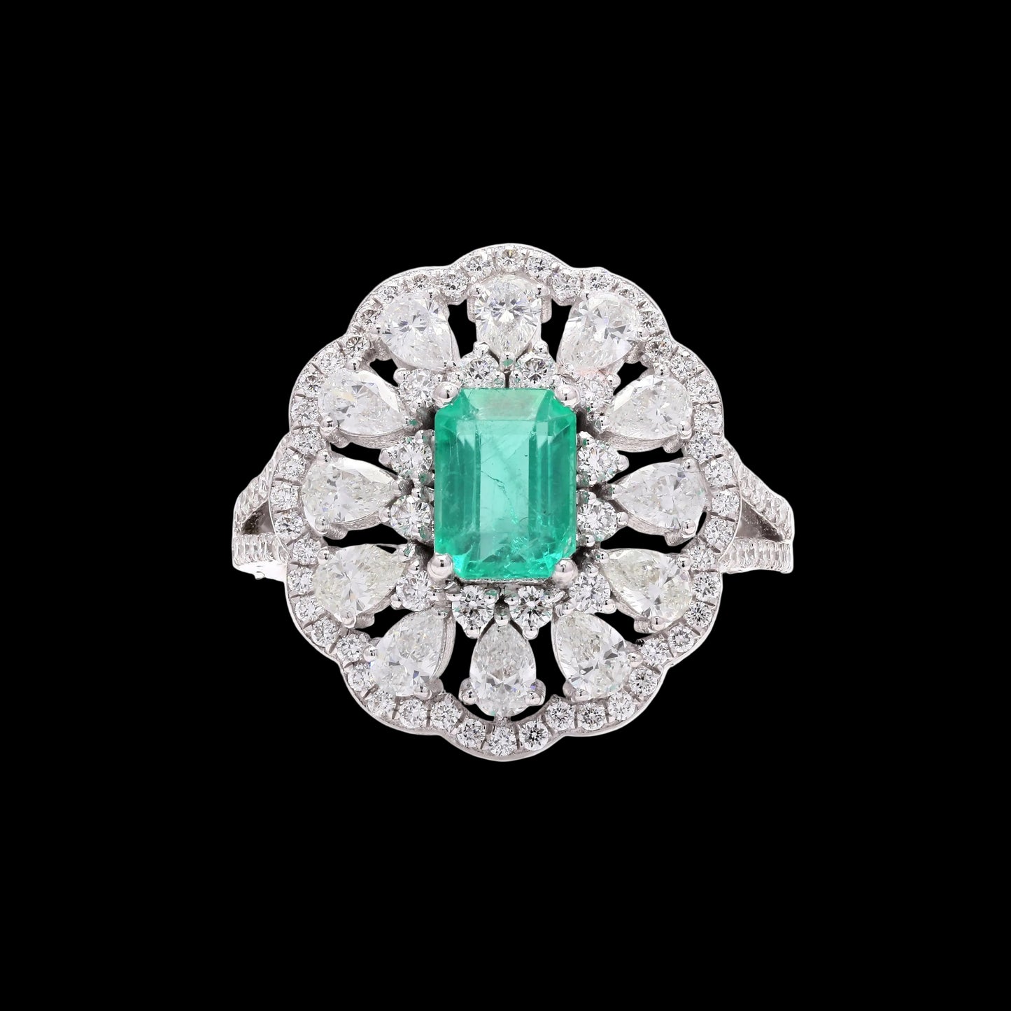 The Grand Emerald  Cluster Ring
