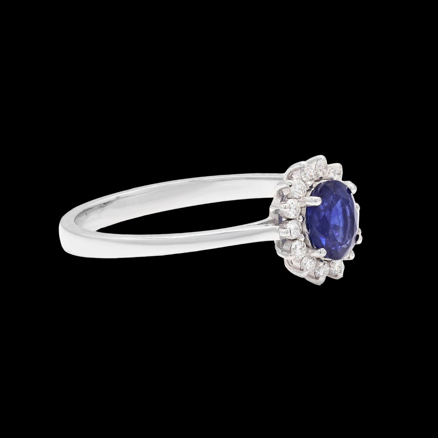 The Midnight Sapphire Halo Ring