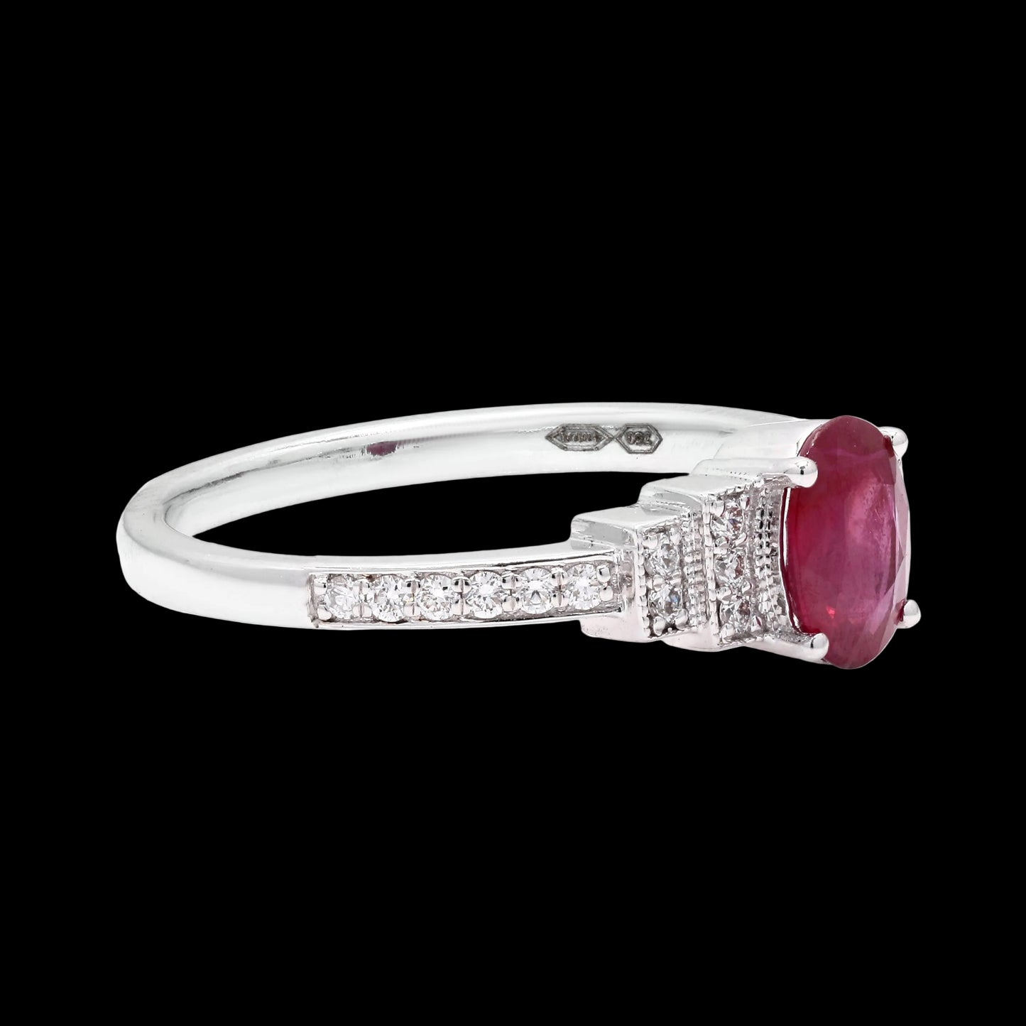 Elegant Crimson Radiance - Art Deco Ruby Ring