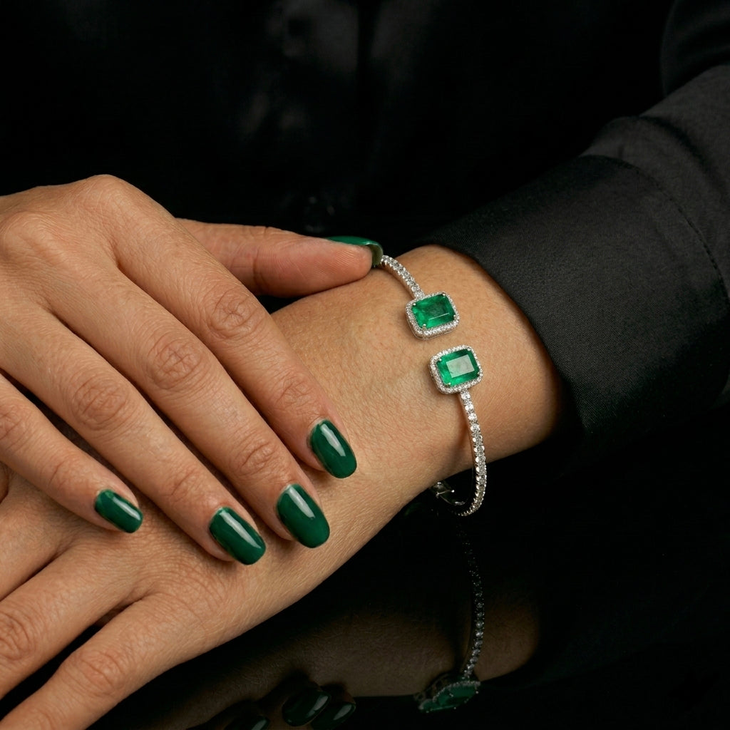 Emerald Essence Single Hand Bangle