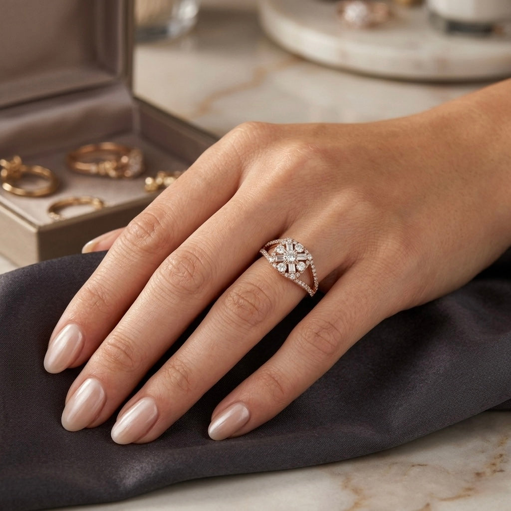The Celestial Rose Mosaic Ring