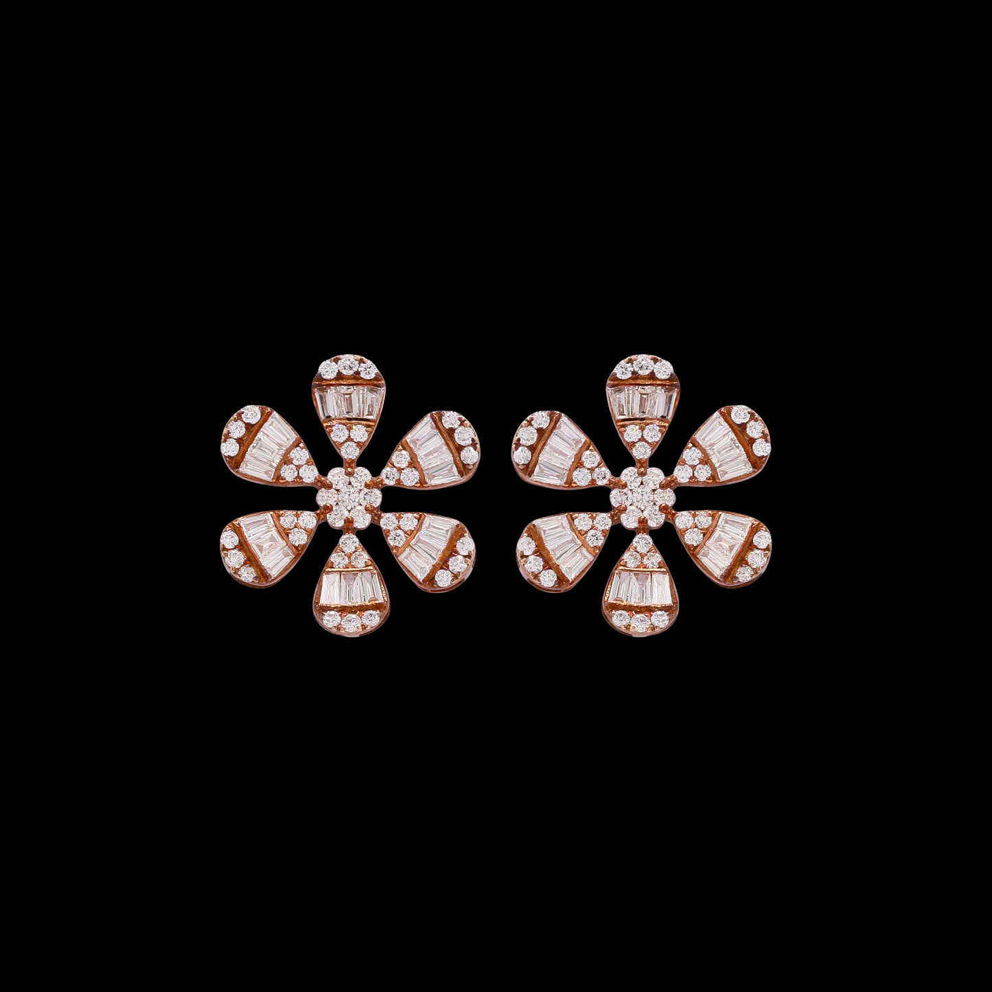 Rosé Fleur Diamond Earrings