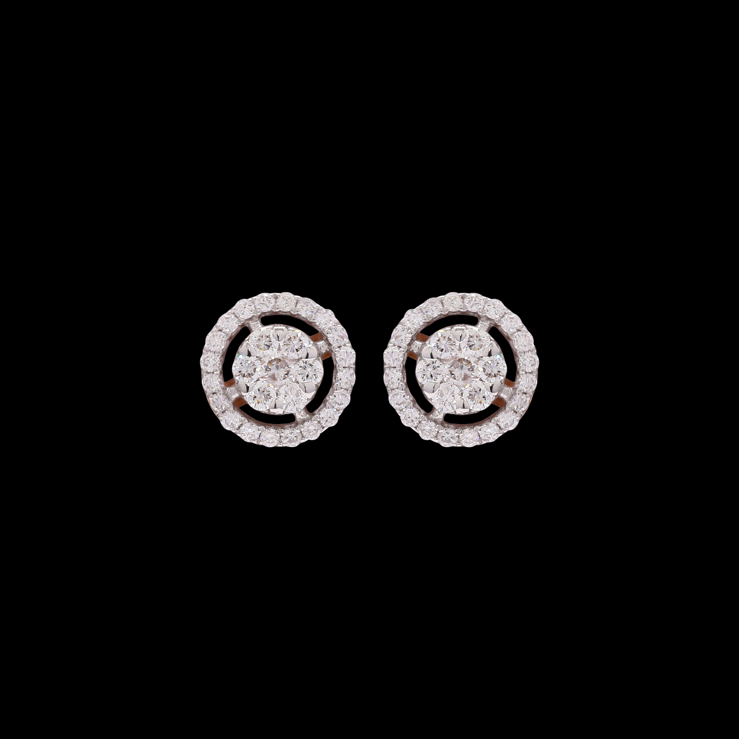 Radiant Halo Diamond Stud Earrings