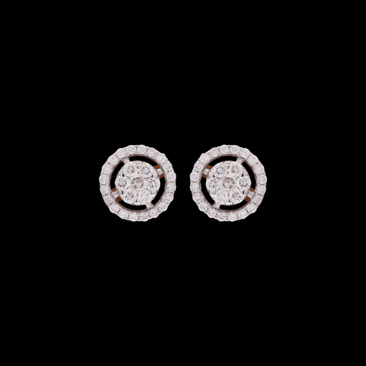 Radiant Halo Diamond Stud Earrings