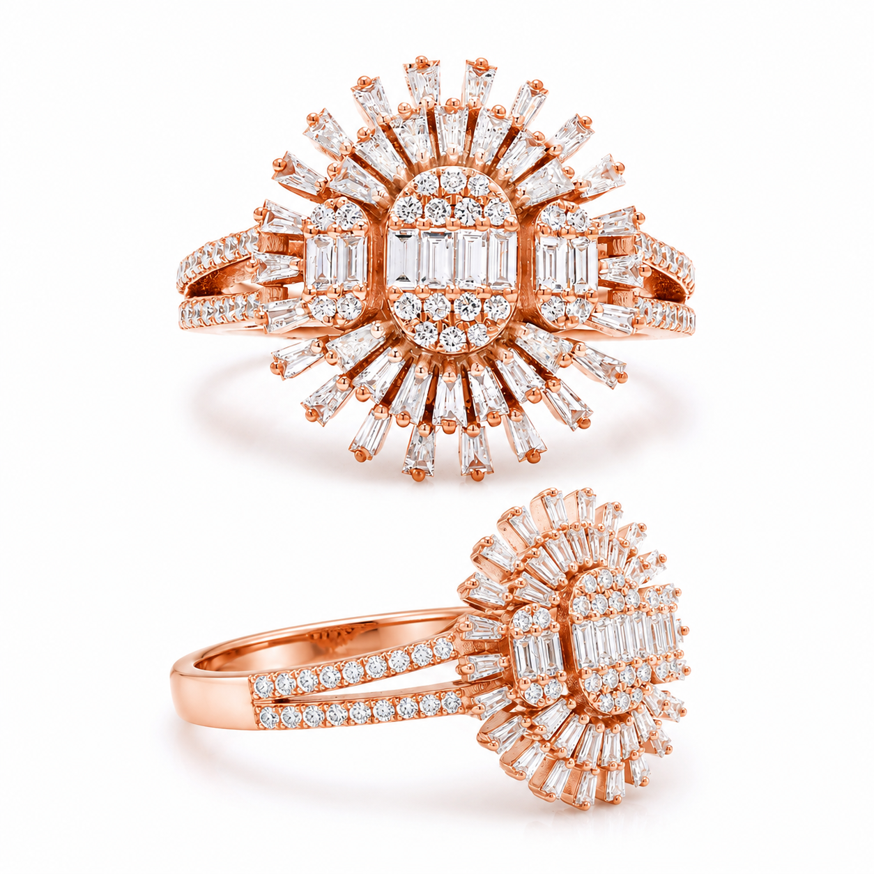 Celestial Diamond Sunburst Ring
