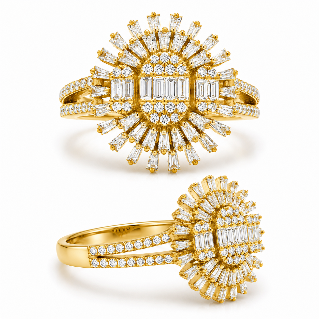 Celestial Diamond Sunburst Ring