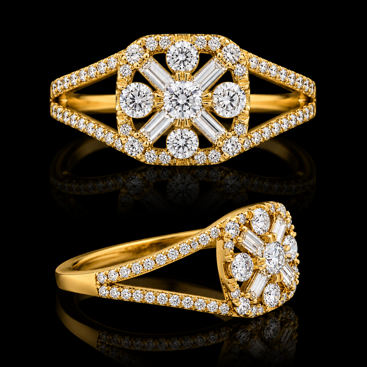 The Celestial Rose Mosaic Ring