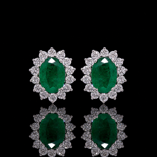 Celestia Emerald Studs